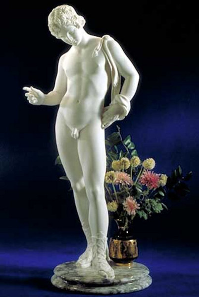 Narcissus Sculpture found at Pompeii Reproduction Male Nude Statue